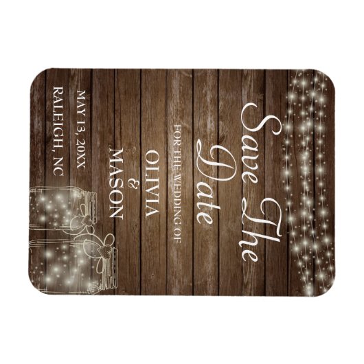 Speichern Sie das Datum Magnet rustikale Mason Jar (Horizontal)