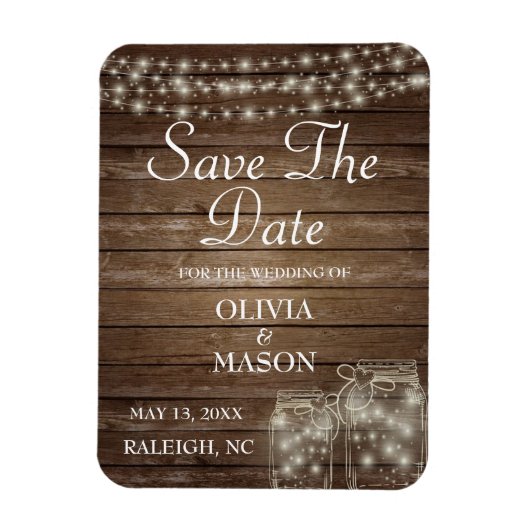 Speichern Sie das Datum Magnet rustikale Mason Jar (Vertikal)