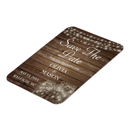 Speichern Sie das Datum Magnet rustikale Mason Jar (Linke Seite)