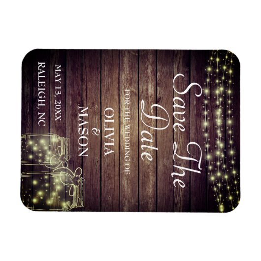 Speichern Sie das Datum Magnet rustikale Mason Jar (Horizontal)