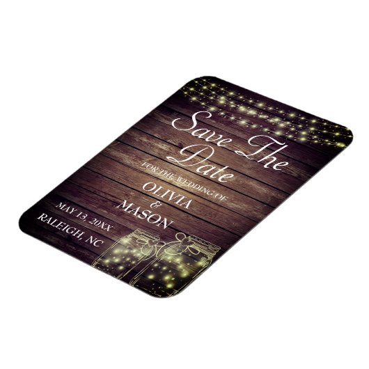 Speichern Sie das Datum Magnet rustikale Mason Jar (Linke Seite)