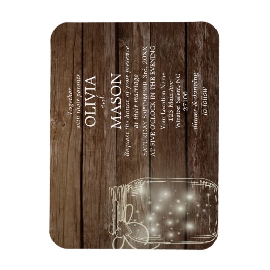 Speichern Sie das Datum Magnet rustikale Mason Jar (Vertikal)