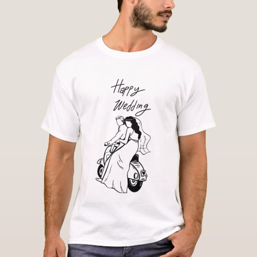 Speichern Sie das Datum Modernes Minimal-Hochzeits T-Shirt (Vorderseite)