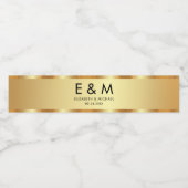 Speichern Sie das Datum Monogramm Text Gold Vorlag Wasserflaschenetikett (Einzelnes Label)