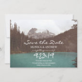 Speichern Sie das Datum Mountain Lake Einladung (Vorderseite)