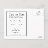 Speichern Sie das Datum Pink Rose Postkarte (Rückseite)