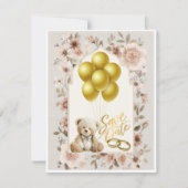Speichern Sie das Datum Pink und Gold Karte (Vorderseite)