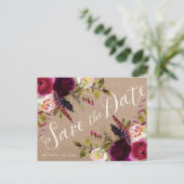 SPEICHERN SIE DAS DATUM POSTKARTE | Floral Rustika (Stehend Vorderseite)