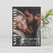 Speichern Sie das Datum QR Code 2 Foto Minimalisti Save The Date (Stehend Vorderseite)