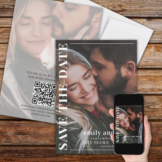 Speichern Sie das Datum QR Code 2 Foto Minimalisti Save The Date