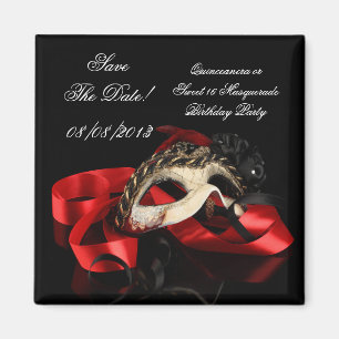 Speichern Sie das Datum Quinceanera Sweet 16 Masqu Magnet