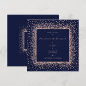 Speichern Sie das Datum Rose Gold Blau Navy Glitte Save The Date (Vorne/Hinten)