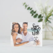 Speichern Sie das Datum-Script-Spots-Foto Postkarte (Stehend Vorderseite)