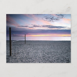 Speichern Sie das Datum Strand Sonnenuntergang Pos Ankündigungspostkarte