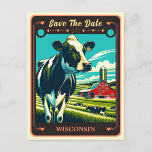 Speichern Sie das Datum Wisconsin Einladungskart Postkarte