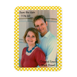 Speichern Sie das Datumsfenster mit gelb gepunktet Magnet