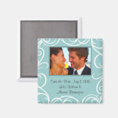 Speichern Sie das Datumsfenster mit Wirbel (aqua) Magnet (Vorderseite/Rückseite)