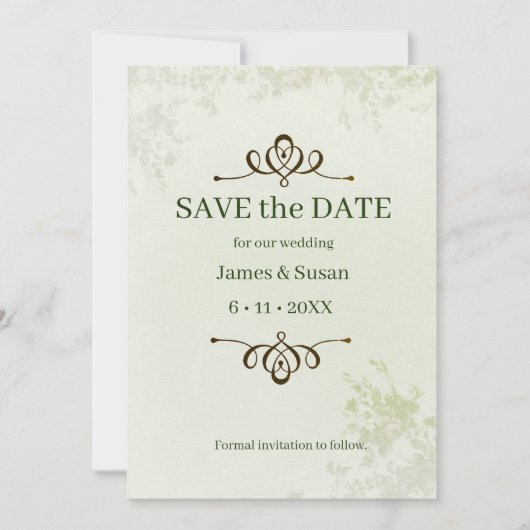 Speichern Sie das formelle Flat Save The Date-Kart Date (Vorderseite)
