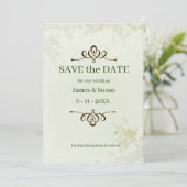 Speichern Sie das formelle Flat Save The Date-Kart Date (Stehend Vorderseite)