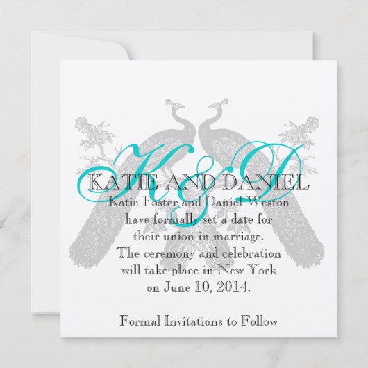 Speichern Sie das Monogramm für die Datumskarten-S Save The Date (Rückseite)