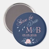 Speichern Sie den Date-Magneten Boho Hochzeitmonog Magnet (Vorderseite/Rückseite)