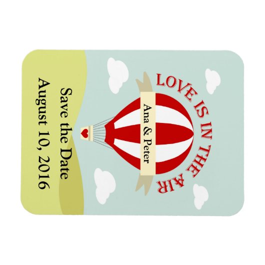 Speichern Sie den Datums-Magneten mit Heißluftball Magnet (Horizontal)