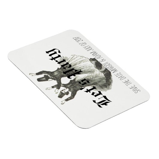 Speichern Sie den Datums-Magneten, Offbeat, Quirky Magnet (Rechte Seite)