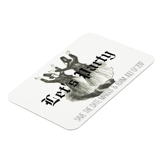 Speichern Sie den Datums-Magneten, Offbeat, Quirky Magnet (Linke Seite)