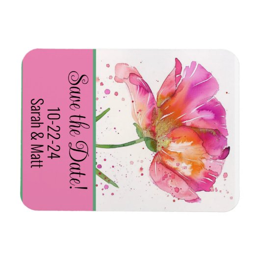 Speichern Sie den Datums-Magneten pink. Magnet (Horizontal)