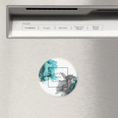 speichern Sie den Datumsmagneten schwarz, grau, aq Magnet (In Situ (Geschirrspüler))