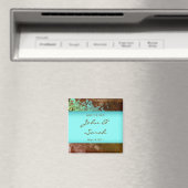 Speichern Sie die blühende Datums-Magnet-Grunge bl Magnet (In Situ (Geschirrspüler))