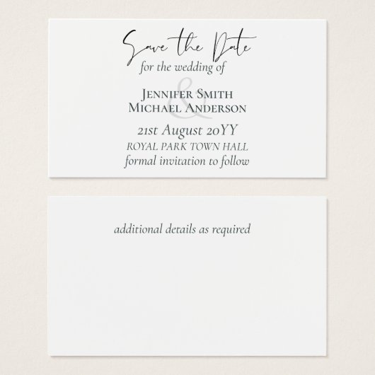 Speichern Sie die Daten BARGAIN Classic White Wedd (Vorne & Hinten)