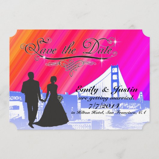 SPEICHERN SIE DIE DATENKARTEN MIT BLICK AUF SAN FR SAVE THE DATE (Vorderseite)