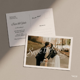 Speichern Sie die Datum-Postkarte mit Foto Save The Date