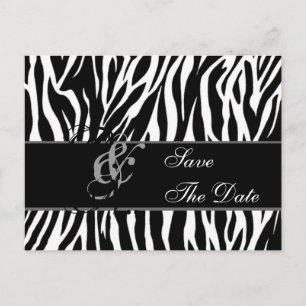 Speichern Sie die Datum Postkarte Zebra Schwarz We