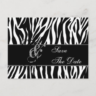 Speichern Sie die Datum Postkarte Zebra Schwarz We
