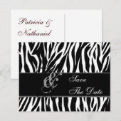 Speichern Sie die Datum Postkarte Zebra Schwarz We (Vorne/Hinten)