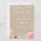 Speichern Sie die Datumskarte im Wiese Summer Wedd Save The Date (Vorderseite)
