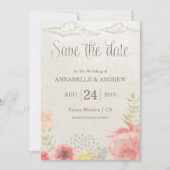Speichern Sie die Datumskarte im Wiese Summer Wedd Save The Date (Vorderseite)