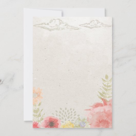 Speichern Sie die Datumskarte im Wiese Summer Wedd Save The Date (Rückseite)