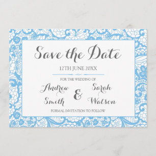 Speichern Sie die Datumskarten, blauer Rand. Save The Date