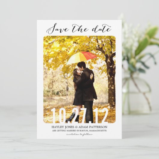 Speichern Sie die Datumskarten. Save The Date (Stehend Vorderseite)