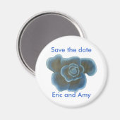 Speichern Sie die Datumsmagnete, Blaue Rose Magnet (Vorderseite/Rückseite)