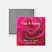 Speichern Sie die Datumsmagnete mit den rosa Rosen Magnet (Vorderseite/Rückseite)