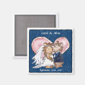 Speichern Sie die Datumsmagnete Niedliche Hochzeit Magnet (Vorderseite/Rückseite)