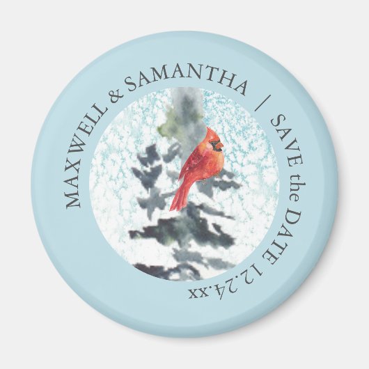 Speichern Sie die Datumsmagnete Winter Wonderland  Magnet (Vorne)