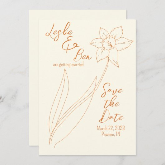 Speichern Sie die Termine für die daffodische Hoch Save The Date (Vorne/Hinten)