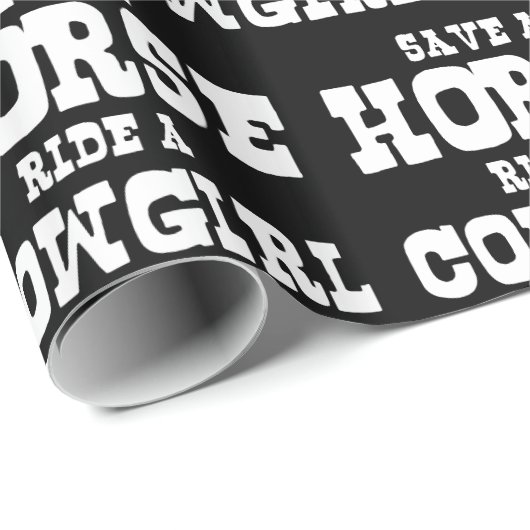 SPEICHERN SIE EINE PFERDEFAHRT MIT EINEM COWGIRL W GESCHENKPAPIER (Rolleneckpunkt)