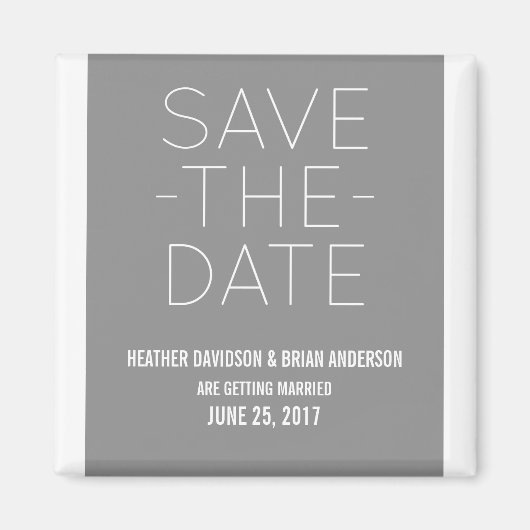 Speichern Sie einfach das Date Magnet, grau Magnet (Vorne)