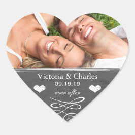 Speichern Sie nach der Chalkboard-Hochzeit das Dat Herz-Aufkleber